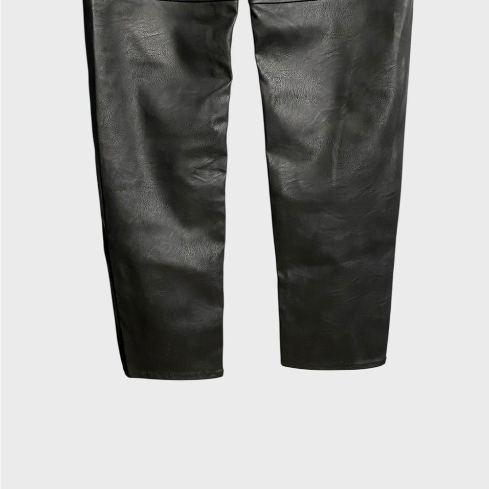 Good American Good Boy Faux Leather Pants Women's Size 6 Black Straight Leg - Picture 15 of 16